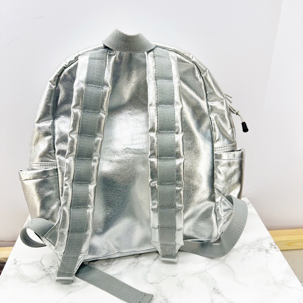 STATE Kane Mini Backpack Silver Metallic Coated C… - image 2